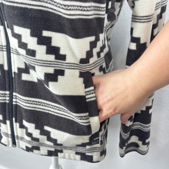 Y2K Billabong Zip Hoodie M / L Black Gray Southwestern Geometric Surfer Skate - Picture 10 of 11